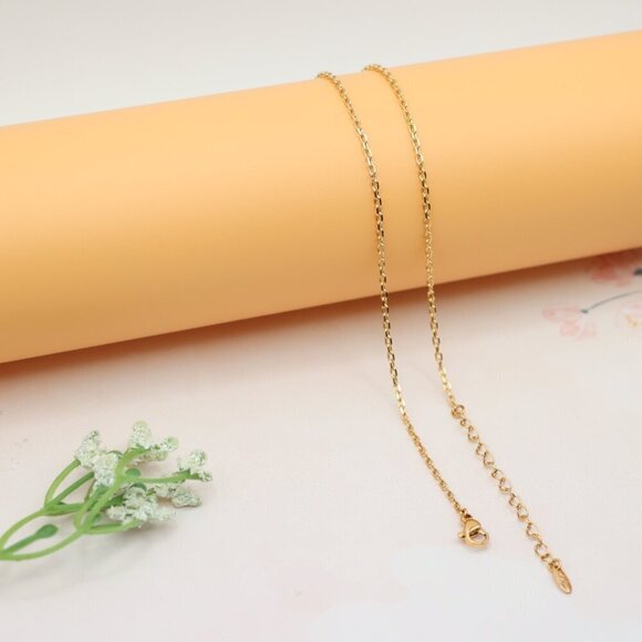 "Elegant Rose Gold Necklace with Red Gemstone Pendant,  XPNL0160 - Picture 12 of 13